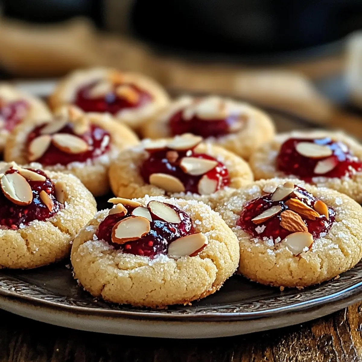 Himbeer-Mandel-Daumenabdruck-Kekse Einfach und Lecker