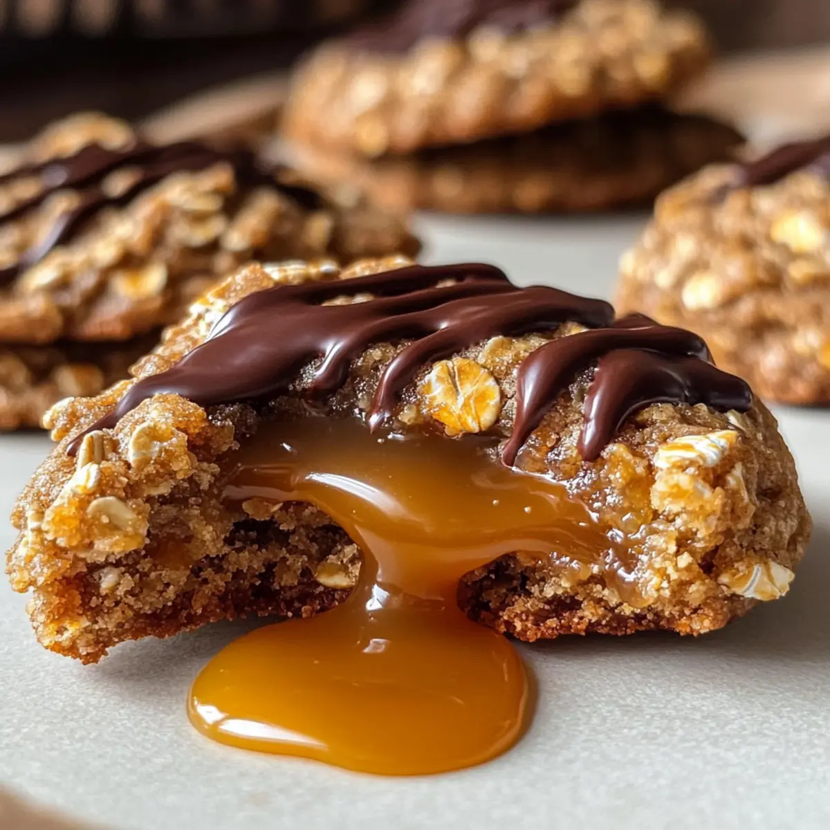 Saftige Karamell-Haferflocken-Cookies für Naschkatzen