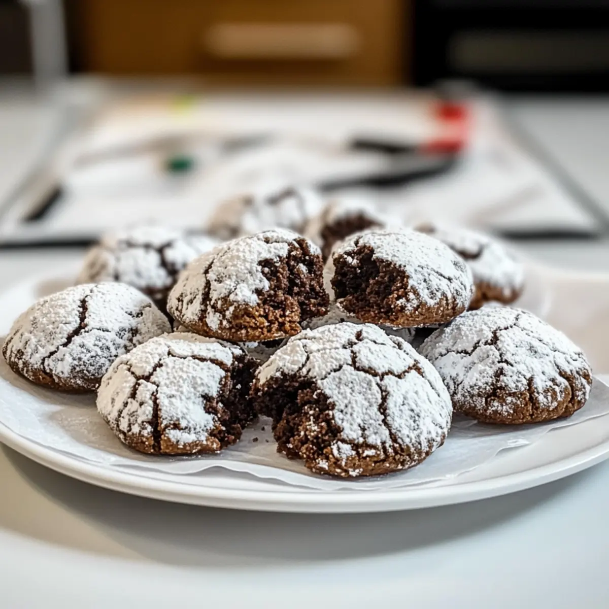 Schoko Crinkle Kekse für ein festliches Backvergnügen