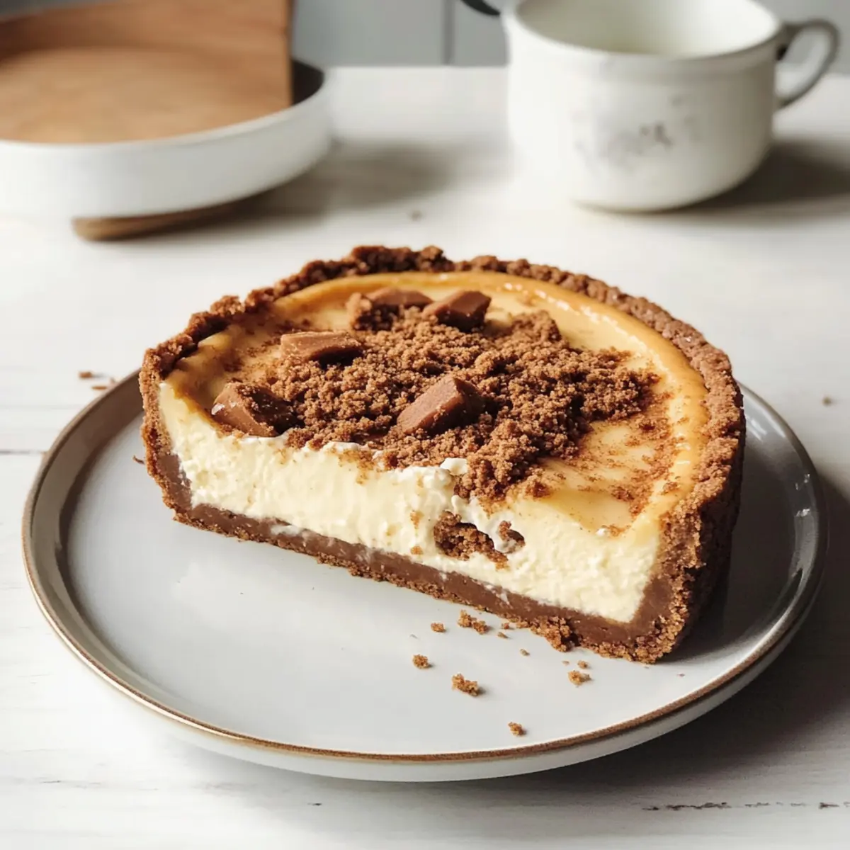 Spekulatius-Käsekuchen mit Keksboden und Streuseln