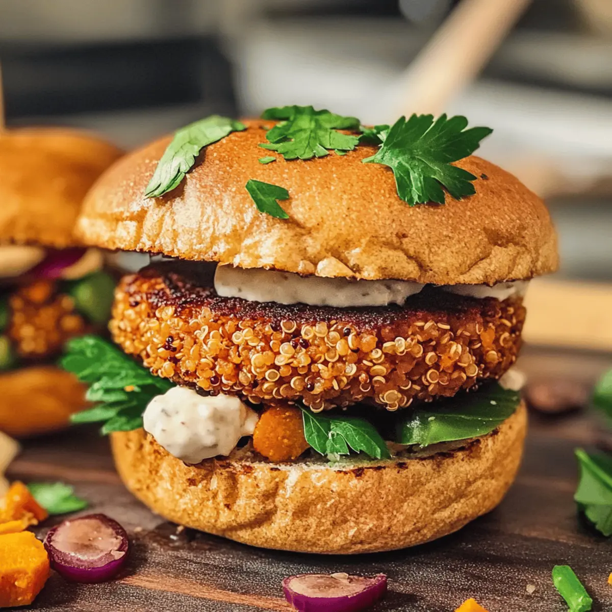 Veganer Kürbisburger für den perfekten Herbstgenuss