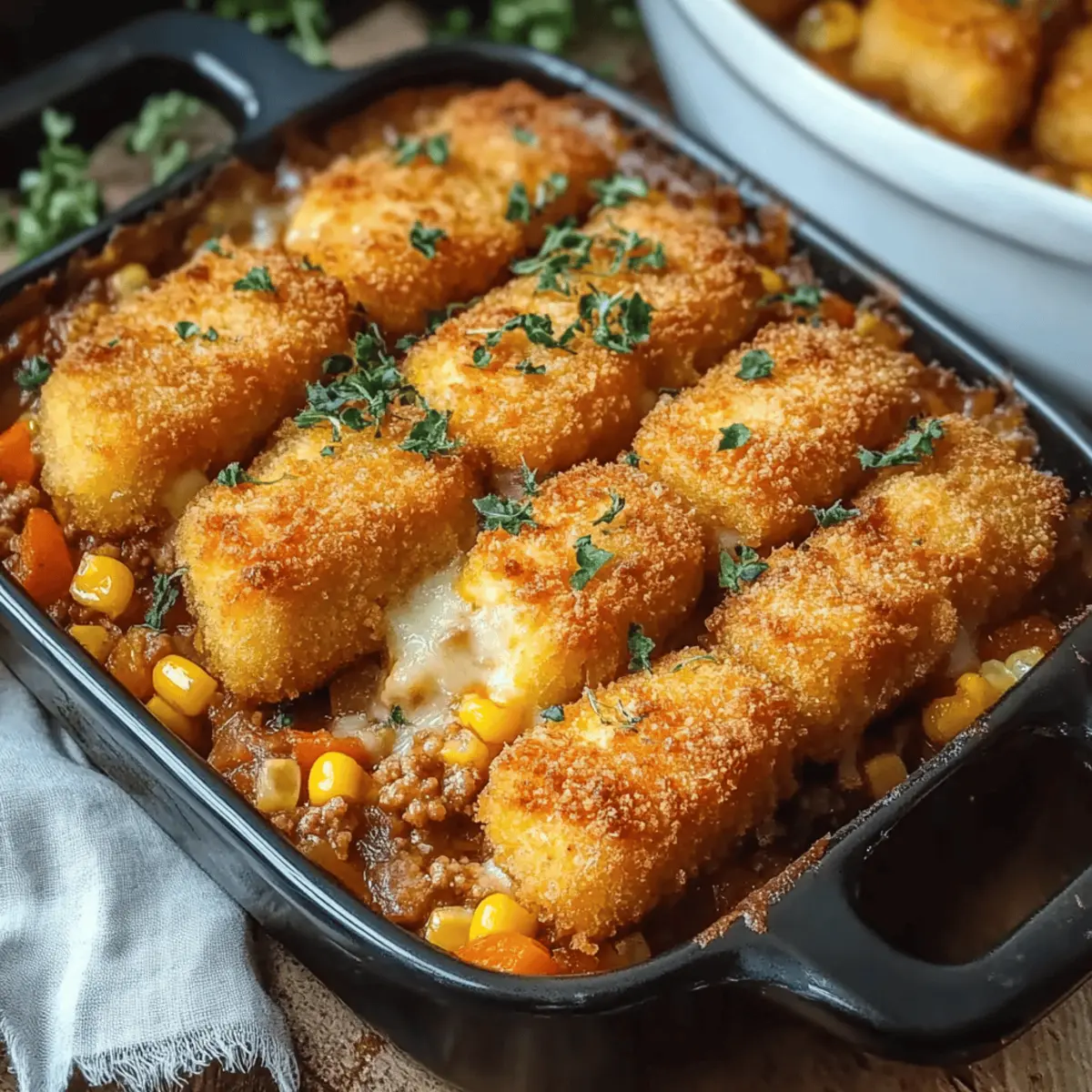 Kroketten-Hack-Auflauf für ein herzhaftes Abendessen
