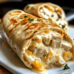 Schnelle Käse-Knoblauch-Hähnchen-Wraps