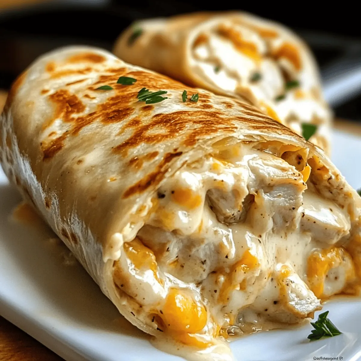 Schnelle Käse-Knoblauch-Hähnchen-Wraps für Feinschmecker