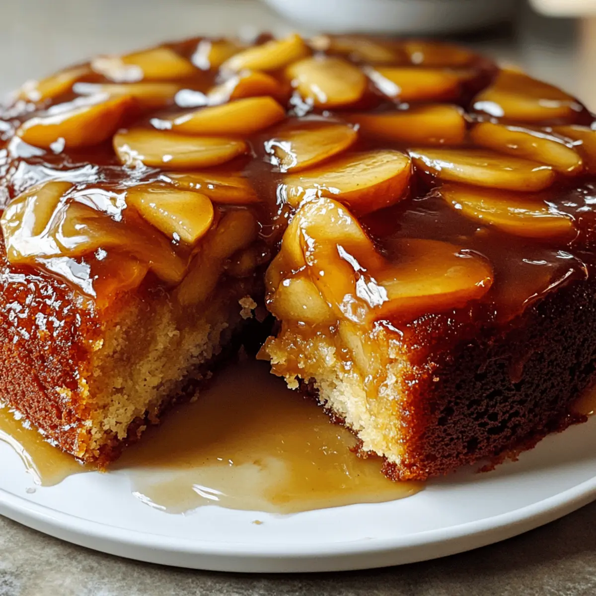 Karamell-Apfel-Upside-Down-Kuchen für den Herbst