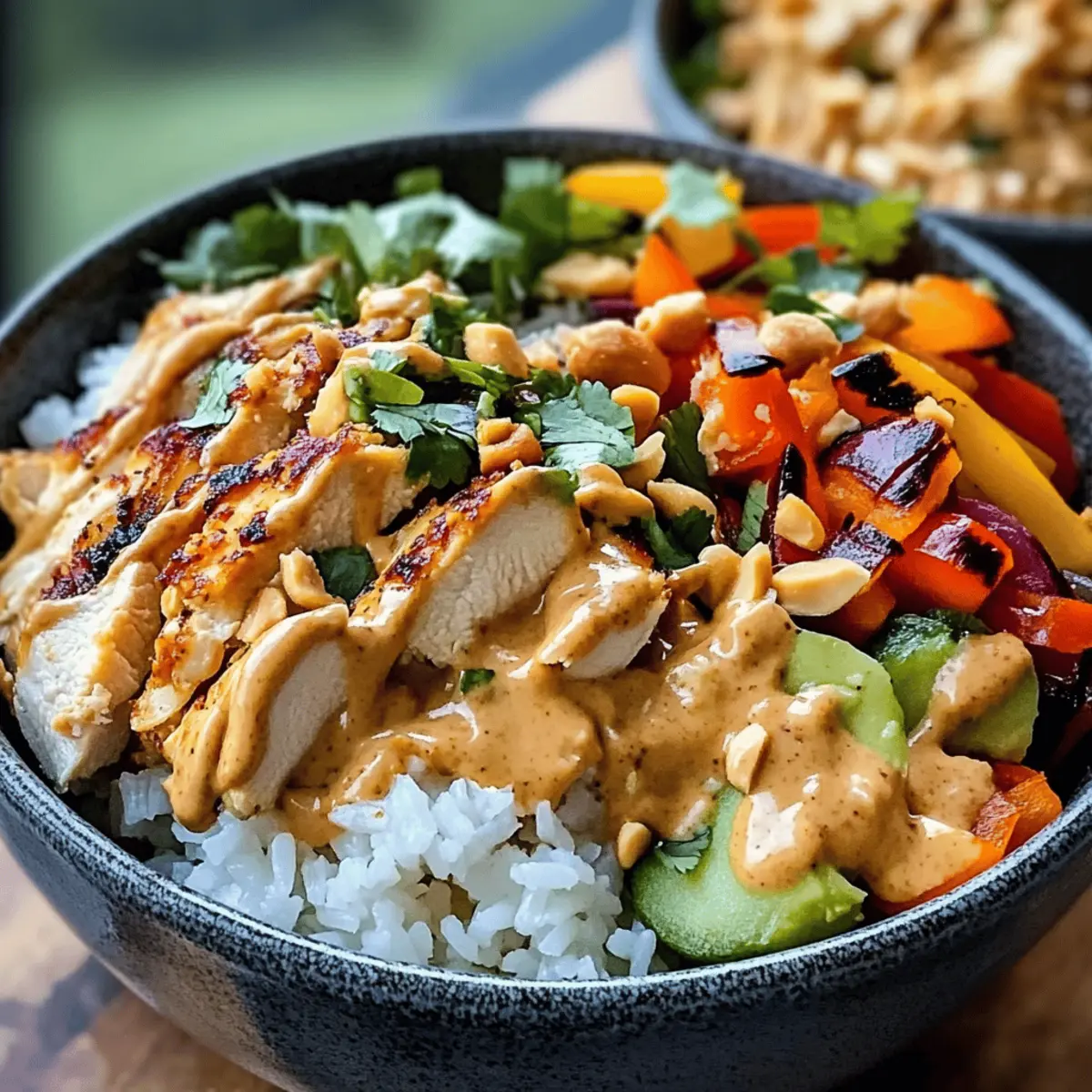 Thai Erdnuss Hähnchen Buddha Schalen – Gesund und lecker