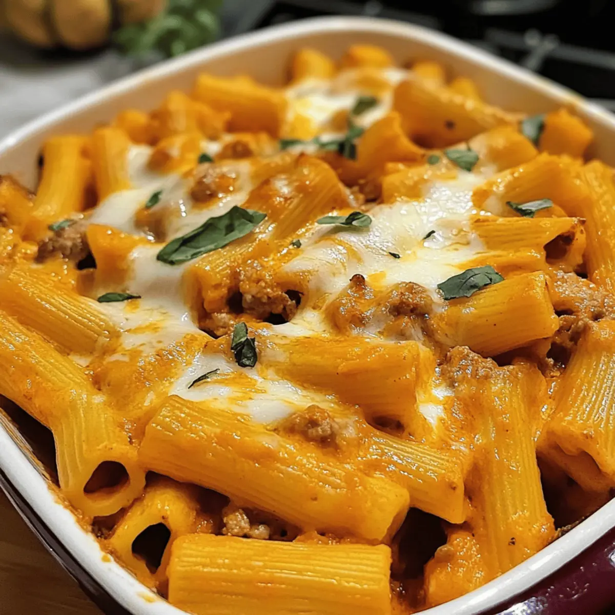 Rigatoni al Forno mit Kürbis perfekt für den Herbst
