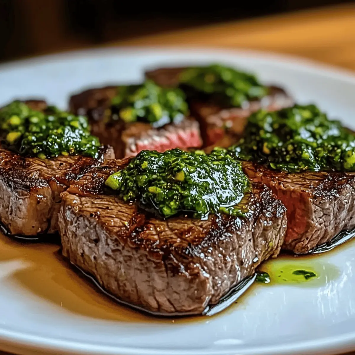 Rindersteak mit frischer Chimichurri-Sauce genießen