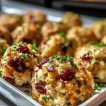 Einfaches Rezept für Cranberry-Putenfüllungsbällchen