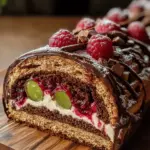 Lebkuchen-Bûche mit Fruchtkern