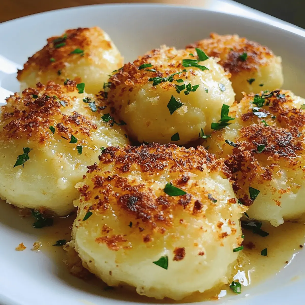 Kartoffelklöße mit Knoblauchbutter Parmesan