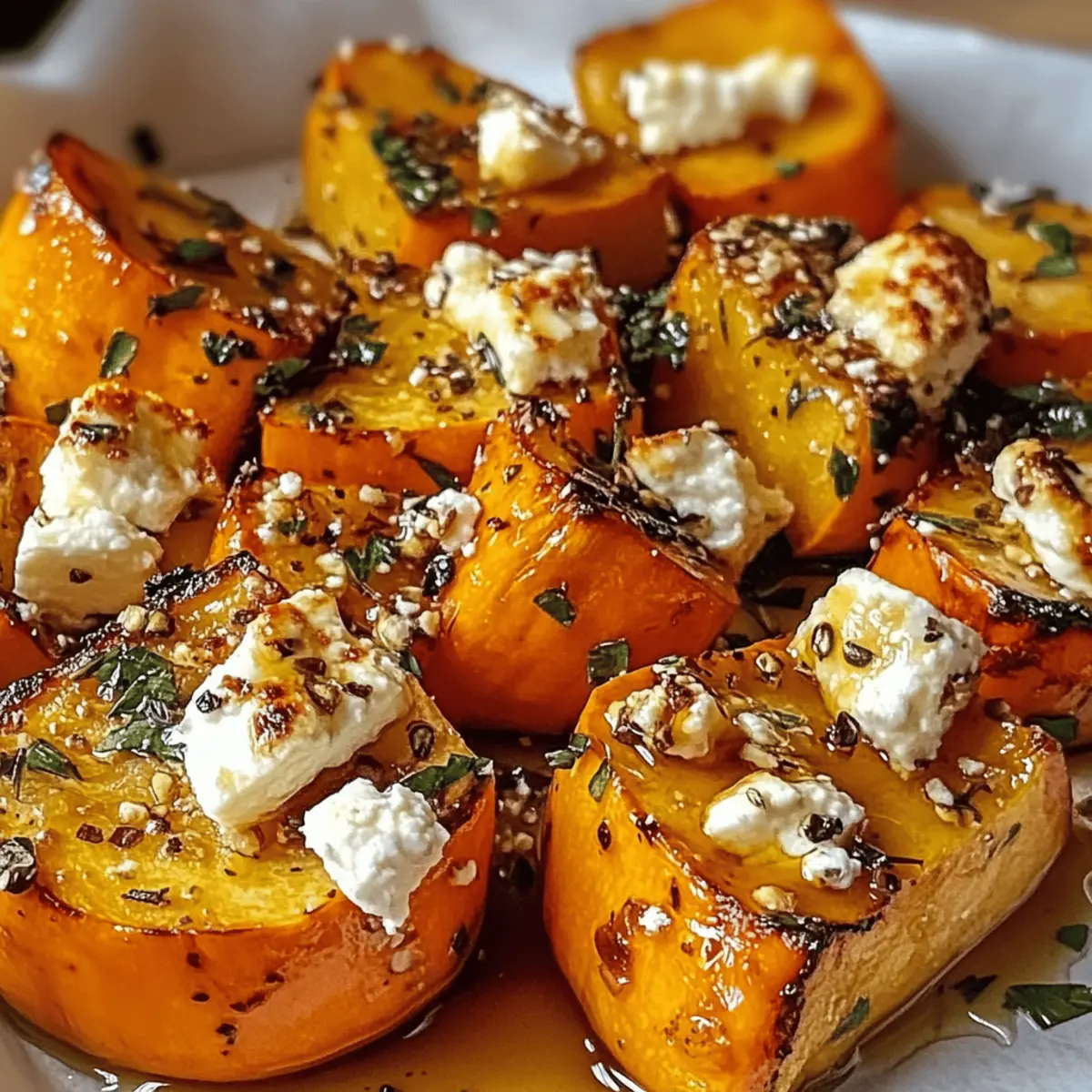 Gebackener Hokkaido mit Honig und Feta Genuss