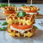 Mini-Waffelburger Tomate Mozzarella