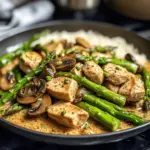 Schnelle Putenpfanne Spargel Pilze