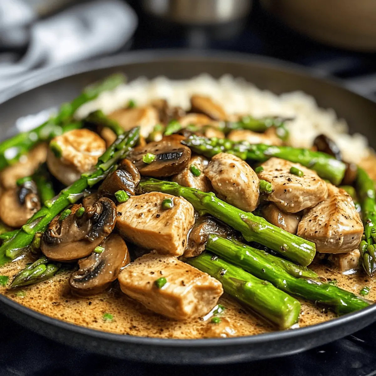 Schnelle Putenpfanne Spargel Pilze für jeden Tag