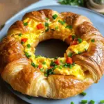 Rührei Ring aus Croissant Teig mit ganz viel Käse
