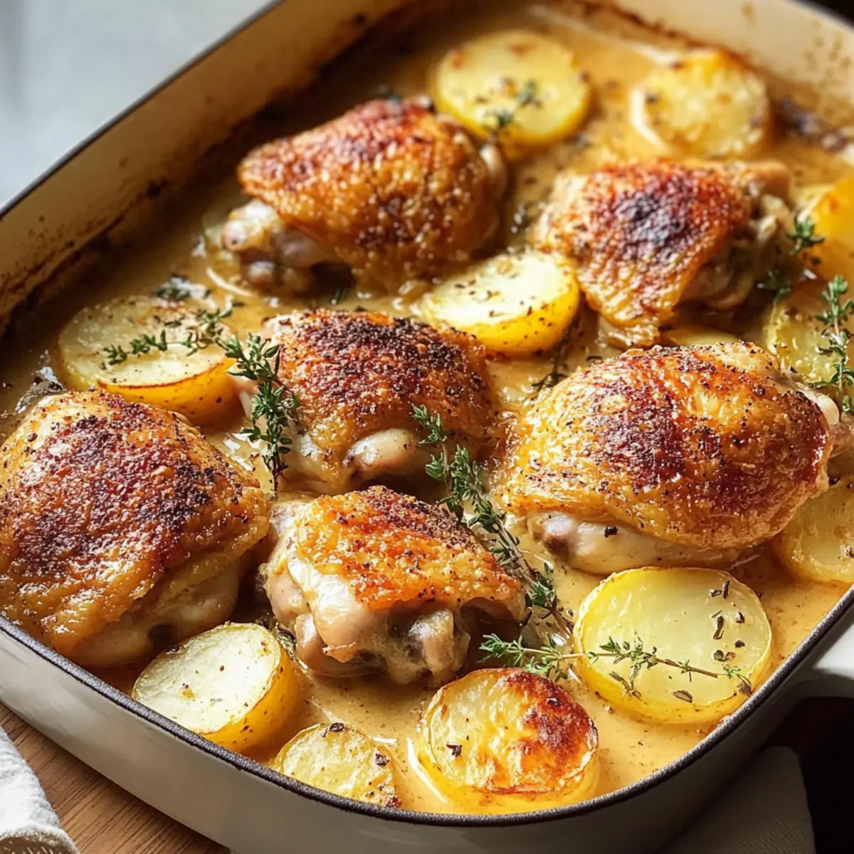 Cremiges Ofenhähnchen mit Kartoffeln für Soulfood-Liebhaber