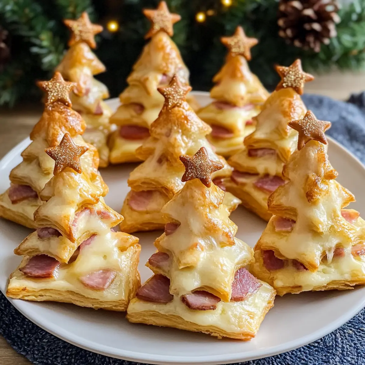 Herzhafte Tannenbäume aus Blätterteig für Feste lecker genießen