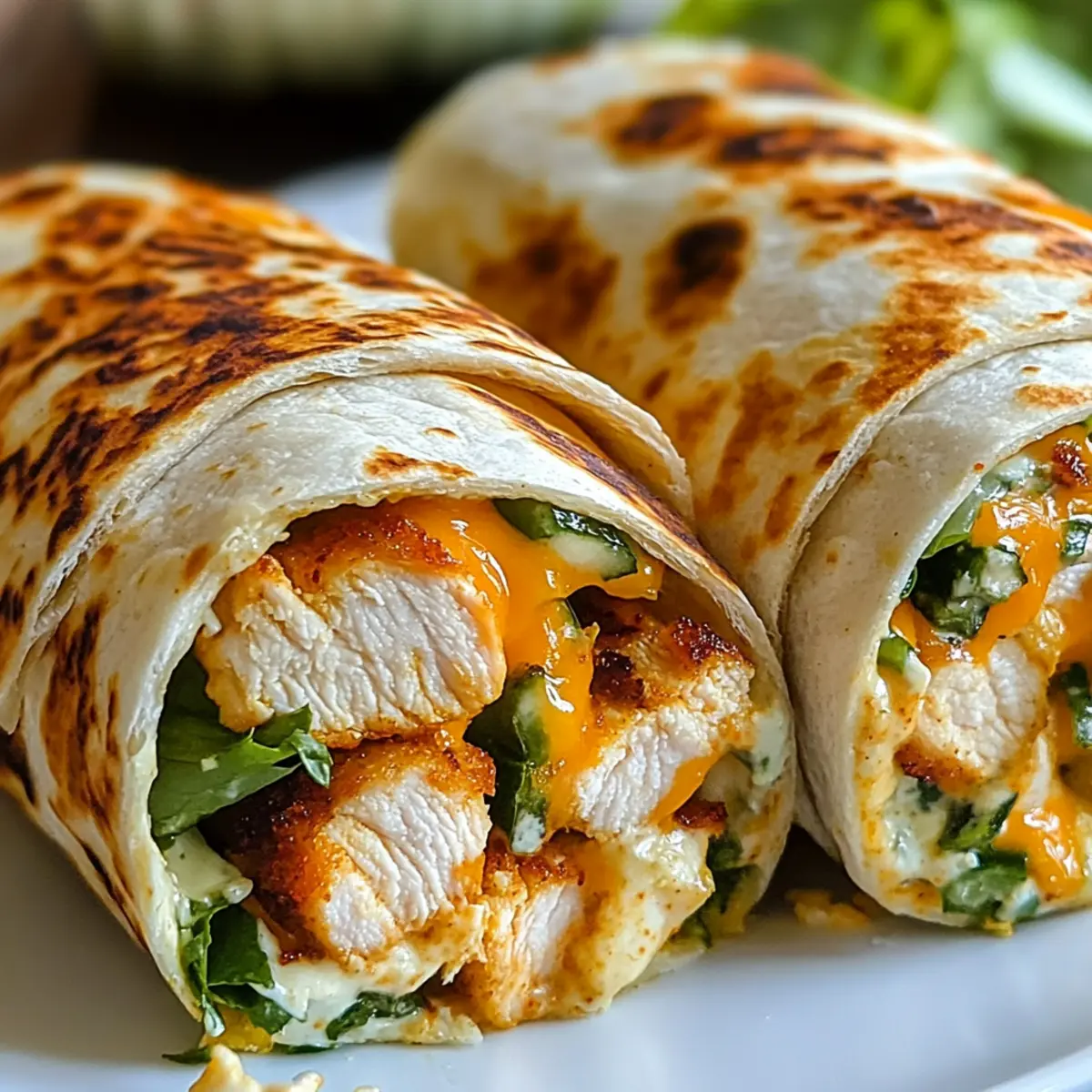 Käsige Knoblauch Hähnchen Wraps für jeden Tag