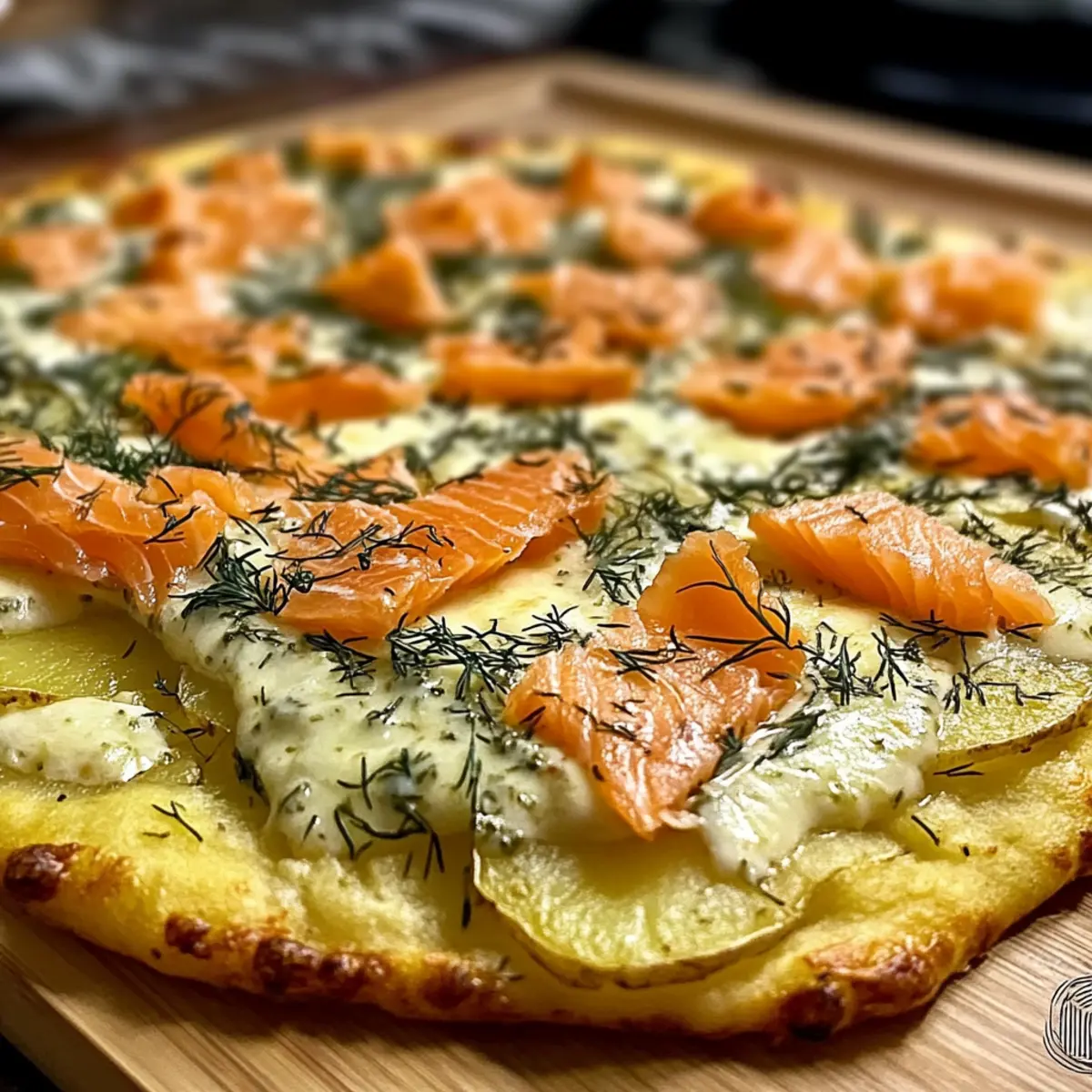 Kartoffelpizza mit geräuchertem Lachs ganz einfach machen
