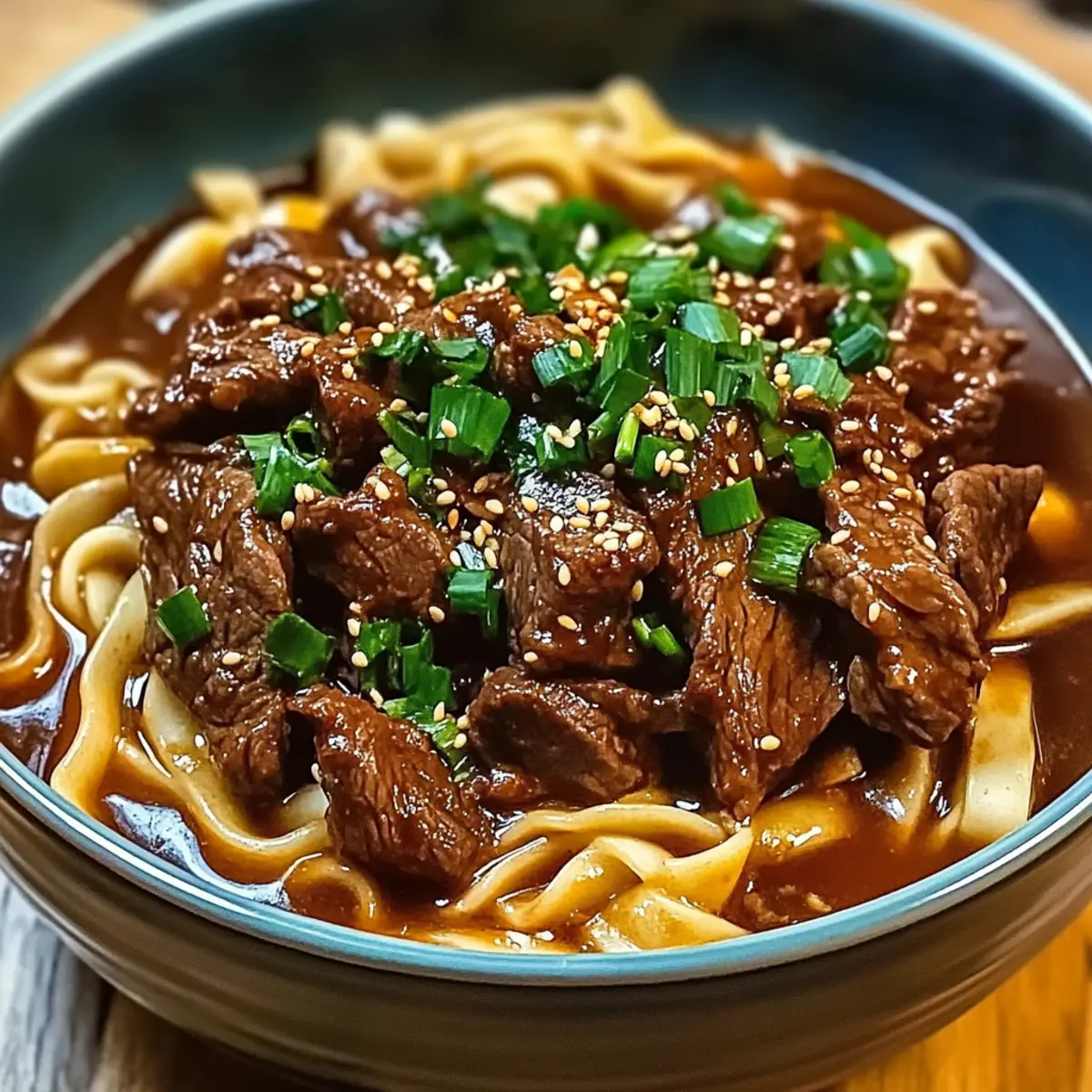 Koreanische Rindfleischnudeln im Slow Cooker