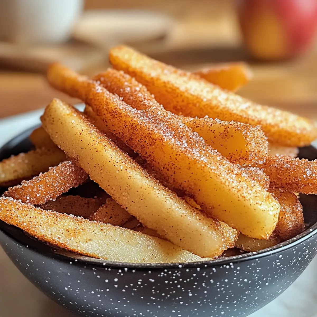 Krosse Heißluftfritteuse Apfel-Pommes mit Zimt-Zucker