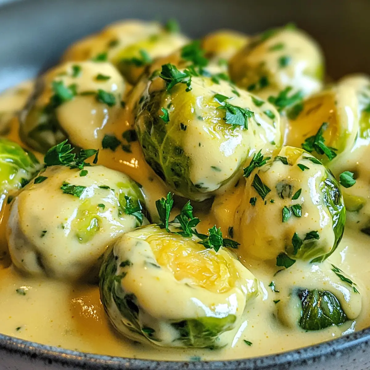 Rosenkohl in Frischkäse-Senfsauce für schnelle Genussmomente