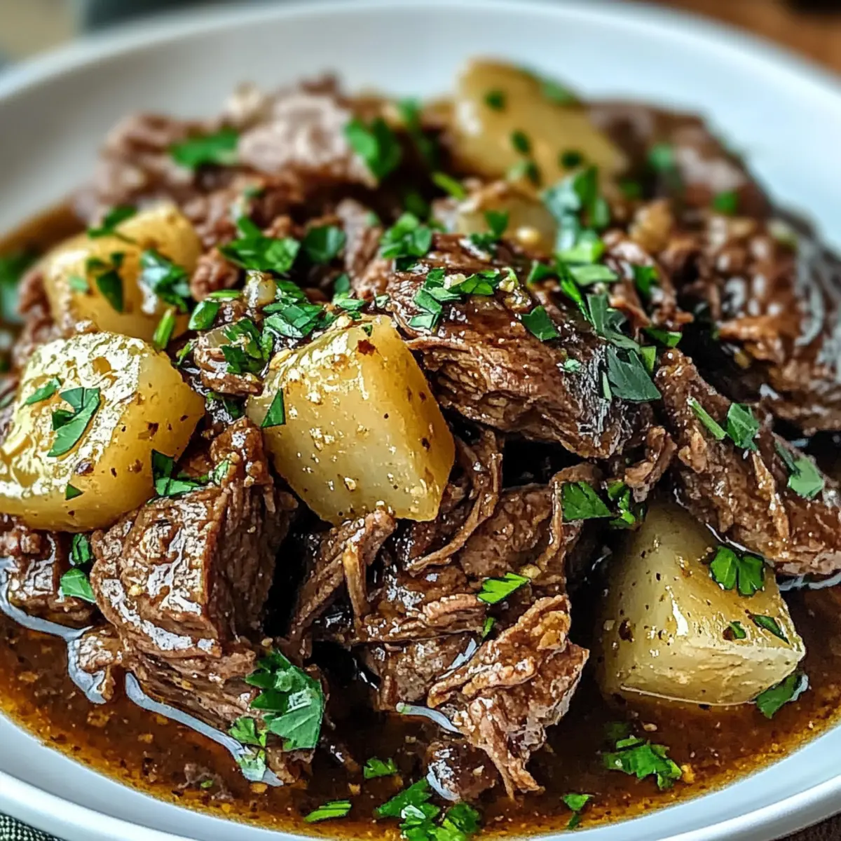 Langsame Küche: Knoblauchbutter Rindfleisch Rezept