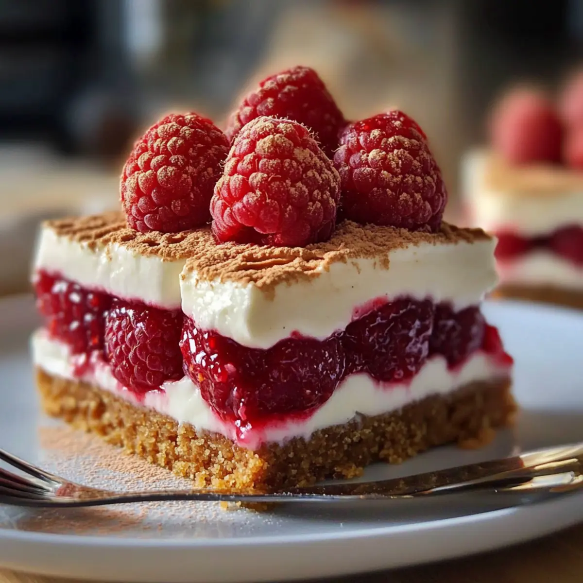 Spekulatius-Dessert mit Himbeeren für die Festtage