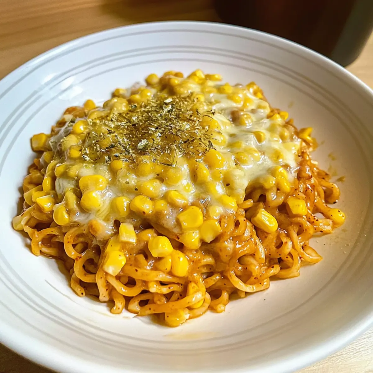 Würzige Nudeln mit koreanischem Maiskäse schnell gemacht