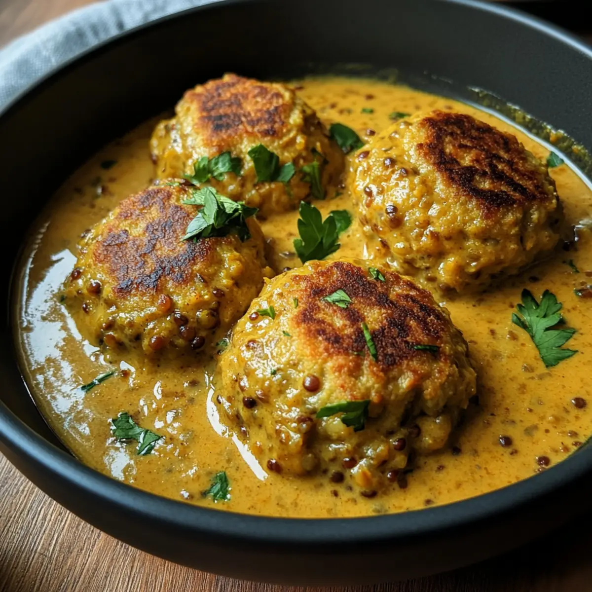 Vegane Linsenknödel in Curry-Sauce ganz einfach
