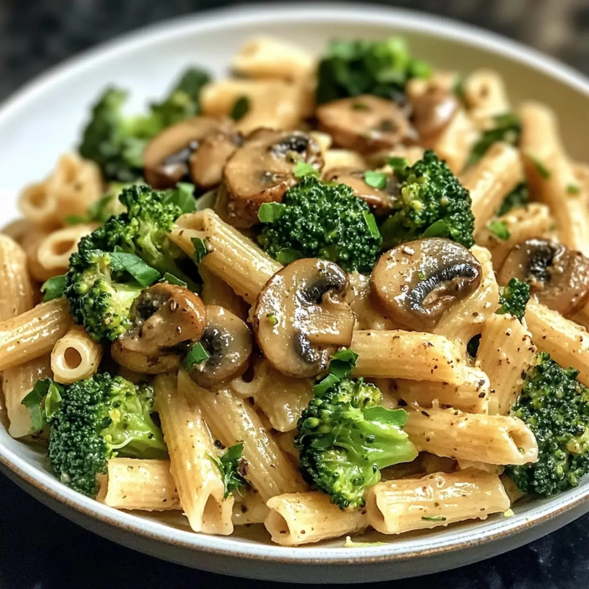 Vegane Pilz-Brokkoli-Pasta in nur 20 Minuten