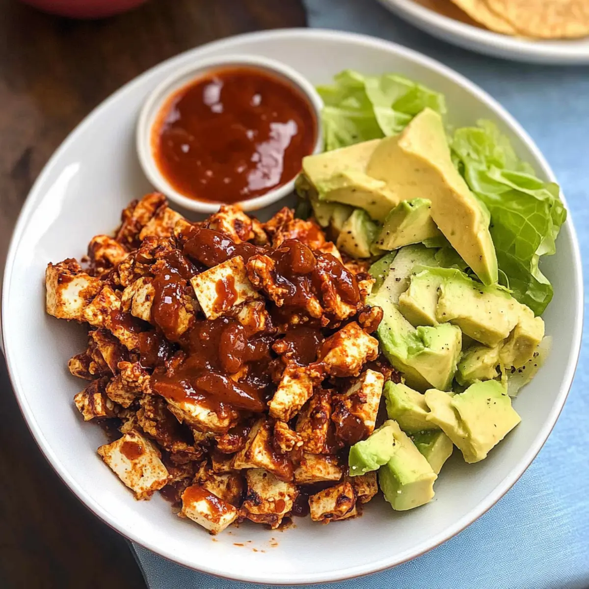 Gebackenes BBQ-zerrissenes Tofu in 30 Minuten