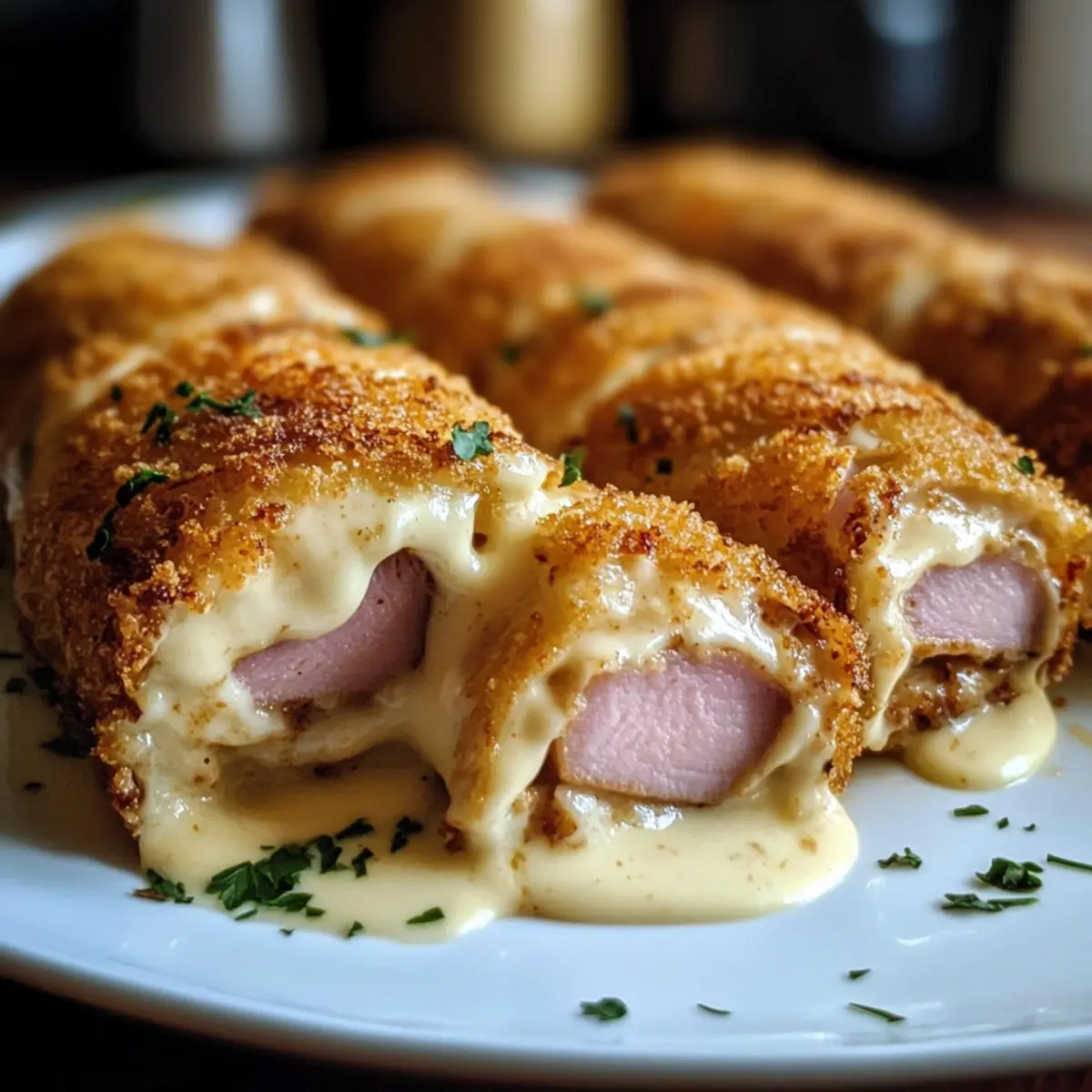 Cremige Hähnchen Cordon Bleu Rollen für Feinschmecker