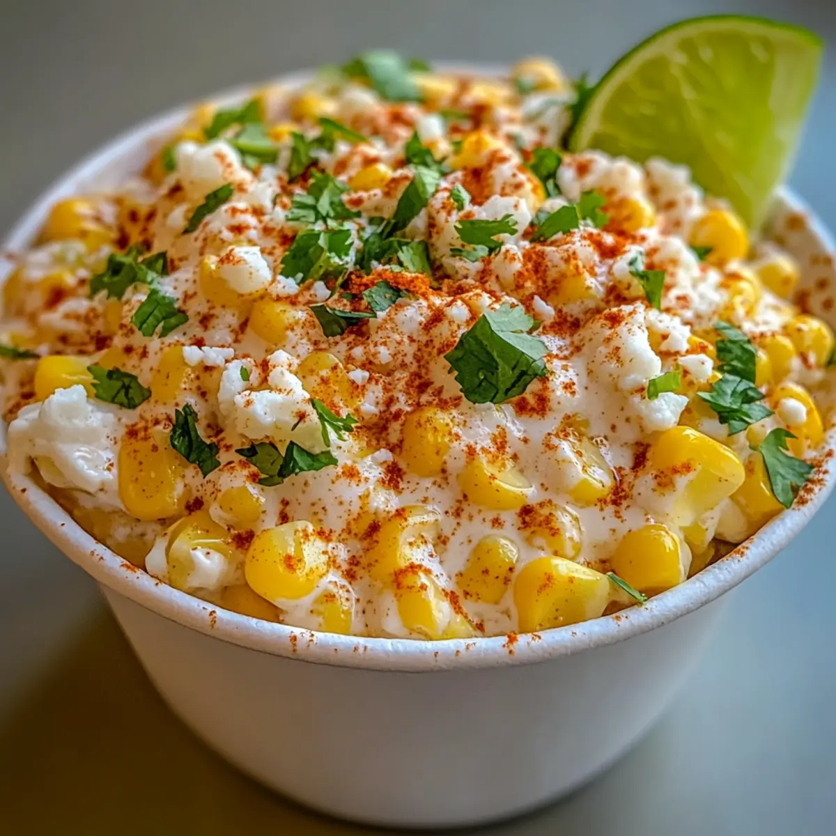 Cremiger mexikanischer Straßenmais im Becher: Sommergenuss