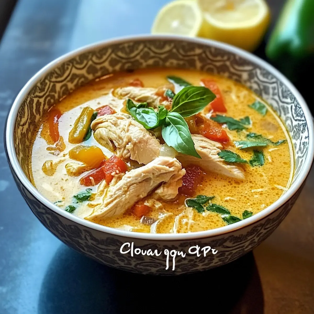 Crock Pot Thailändische Ingwerhühnchen Suppe genießen