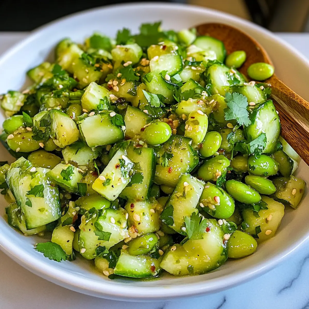 Gurken Edamame Salat für den Sommergenuss