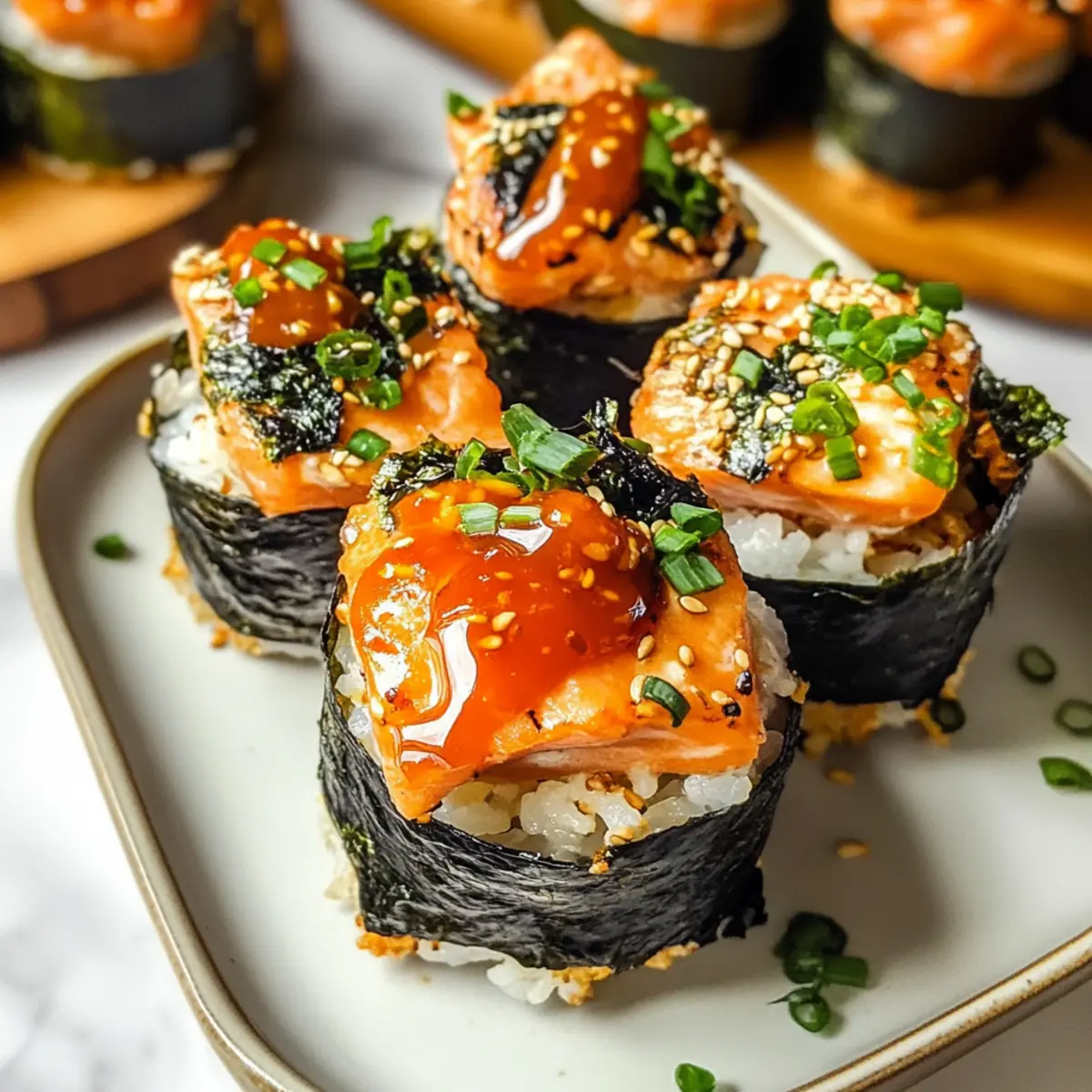 Einfache gebackene Lachs-Sushi-Schalen Rezept
