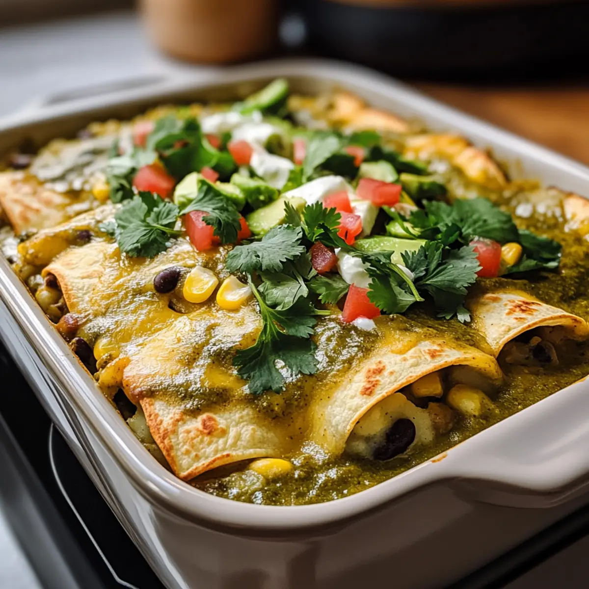 Einfache Kartoffel-Grün-Chili-Enchiladas für dich