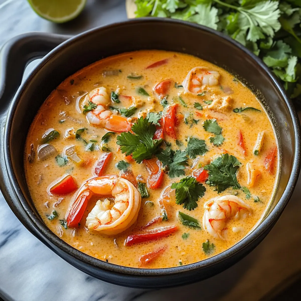 Einfache Thai Garnelen Suppe voller Geschmack