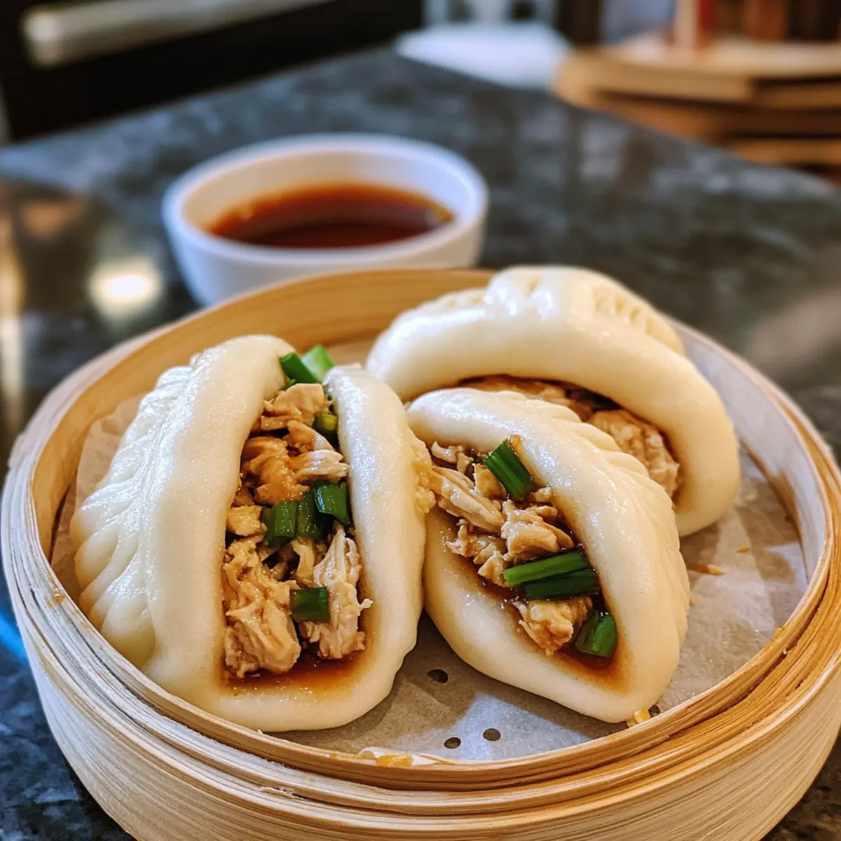 Pannenfeste Flauschige Handgemachte Hühnchen Bao