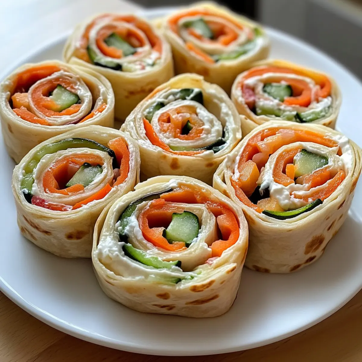 Frische Gemüsetortilla-Rollen für jedes Picknick