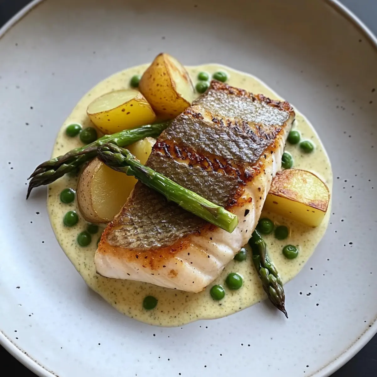 Gegrillter Barsch mit Senf- und Estragonsauce