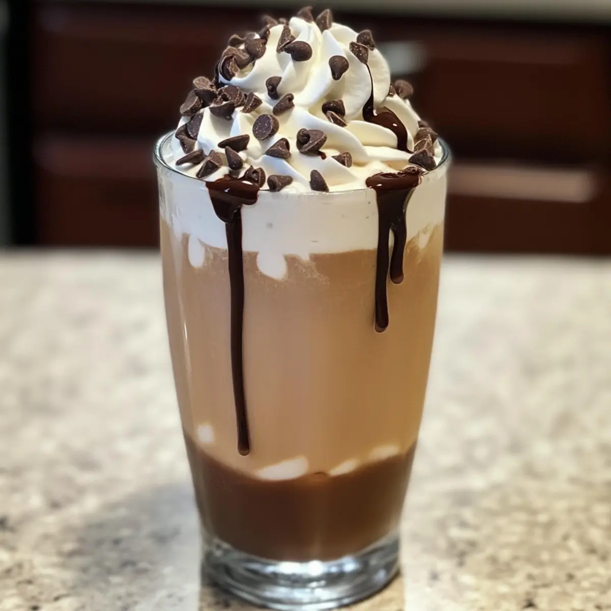 Hausgemachter Mocha Frappe in fünf Minuten genossen