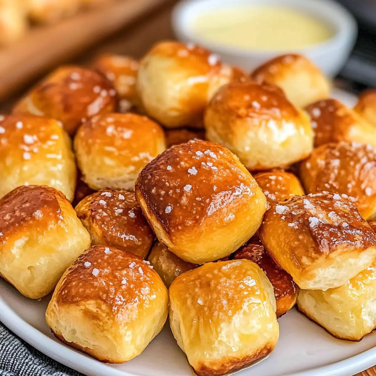 Hausgemachte weiche Brezelbissen Rezept für Snacks
