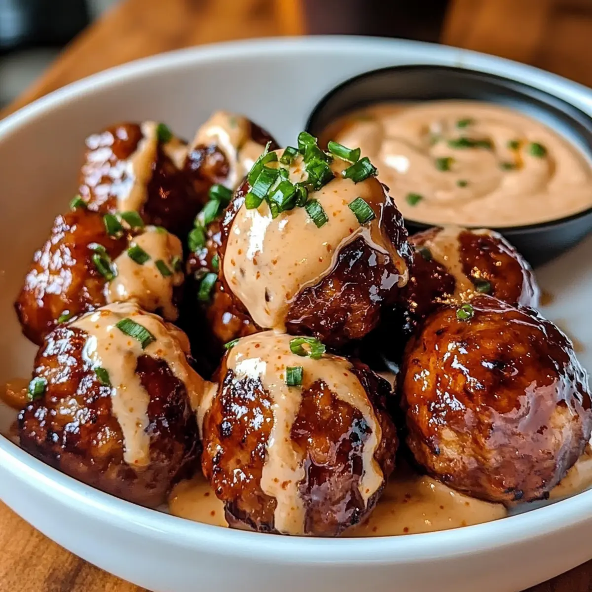 Koreanische BBQ-Fleischbällchen mit scharfer Mayo-Dip