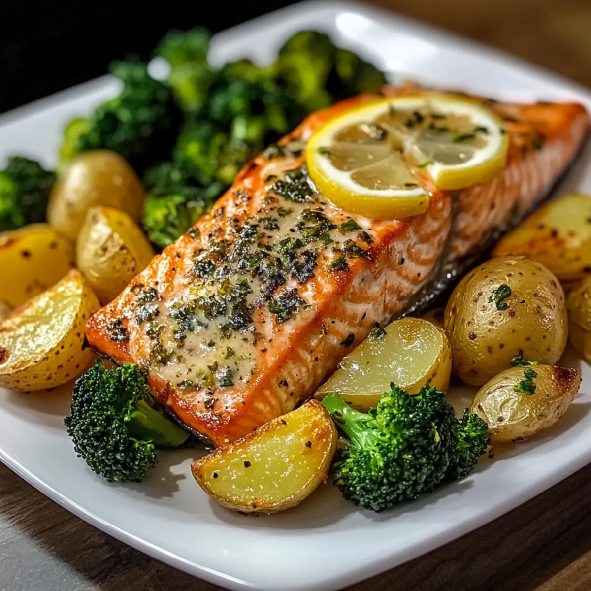 Zitronenbutterlachs mit knusprigen Kartoffeln Rezept