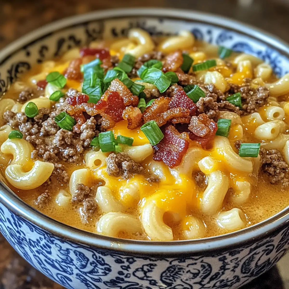 Mac & Cheese Burger Suppe für herzlichen Genuss