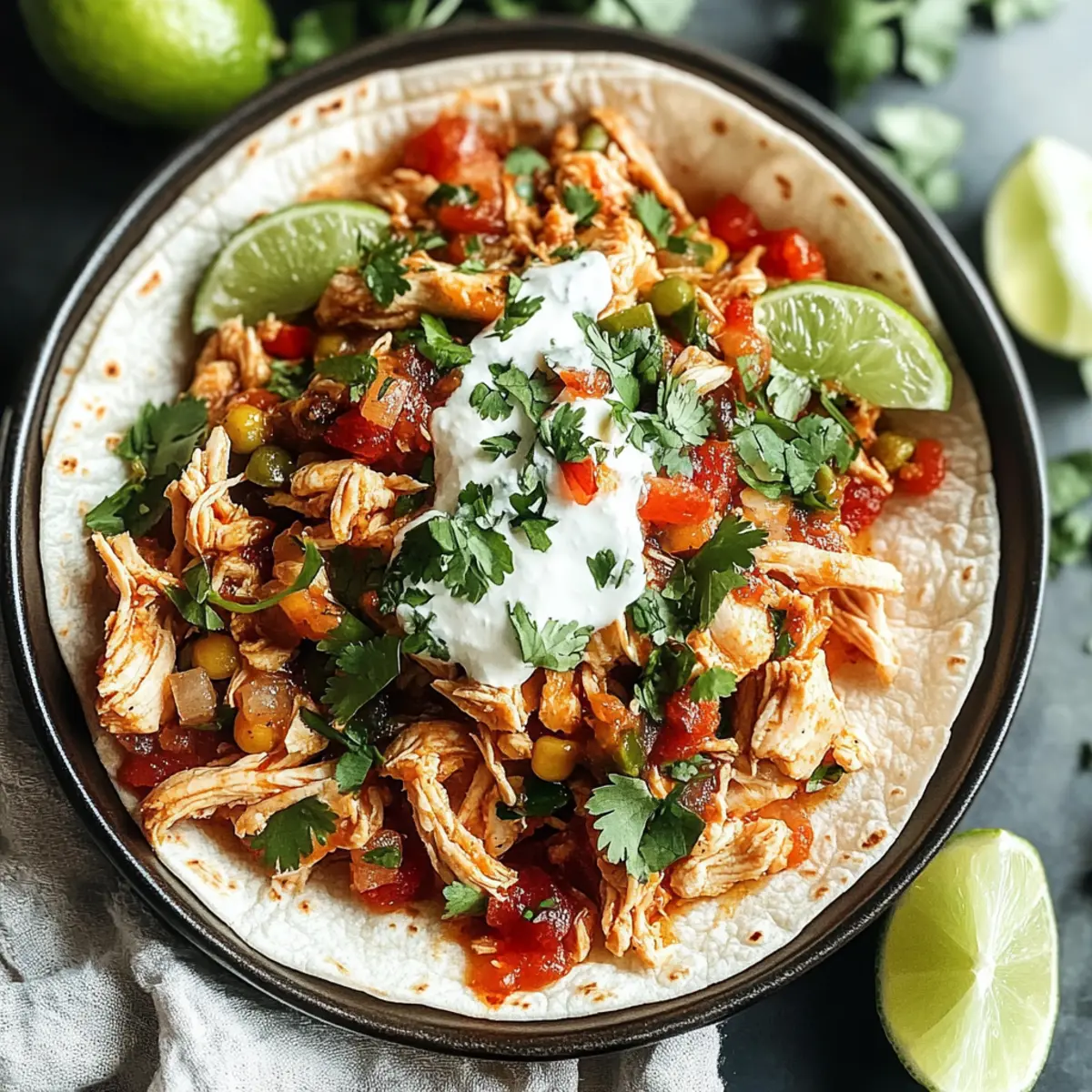 Mexikanisches gezupftes Hähnchen für Taco-Liebe