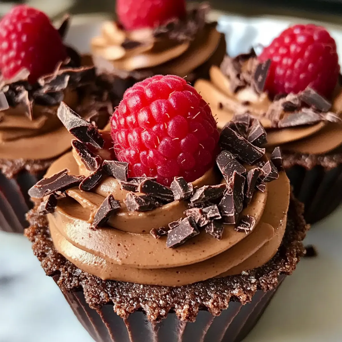 Keine backen Himbeer-Schokoladen-Mousse-Becher leicht gemacht